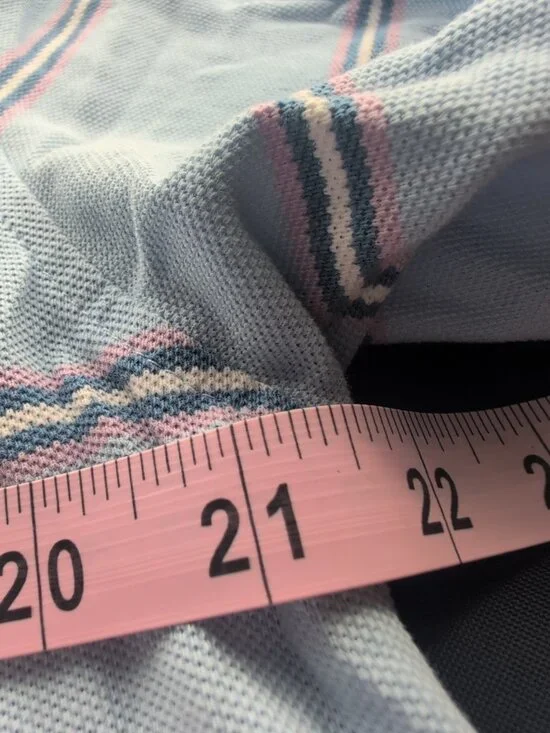 Brooks Brothers Shirt Mens L Blue Pink Short Sleeve Performance Polo Striped - Picture 8 of 10